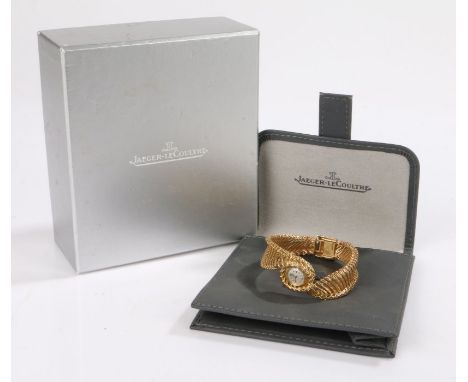 Jaeger Le Coultre Kutchinsky 18 carat gold ladies wristwatch, the signed silver dial with triangular and point markers, manua