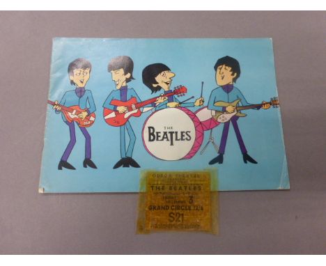 Music - An original copy of The Beatles / Moody Blues 1965 UK tour programme plus one ticket stub