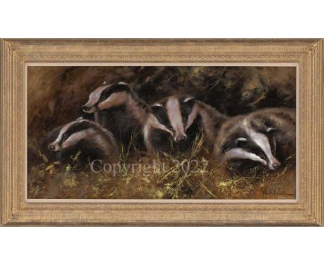 Mick Cawston Oil on Canvas.  Image area 24” x 48” Guide Price £3,800 - £5,000  Framed and varnished. Signed. Condition Excell
