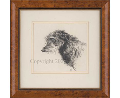 Mick Cawston Charcoal sketch, Supplied framed. Remarqued on reverse and enscribed 'Best Wishes, Mick Exeter 98'. Image area 1