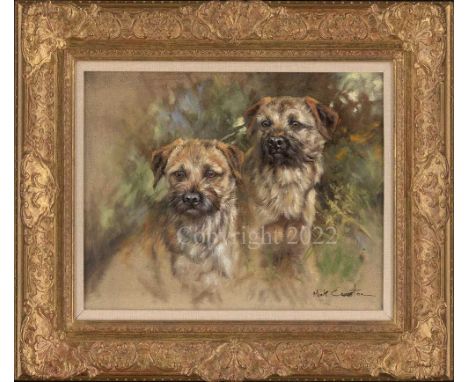 Mick Cawston Border Terrier Original Oil on Linen Canvas. Image area 16” x 20” Guide Price £2,500 - £3,500 Framed. Signed. Co