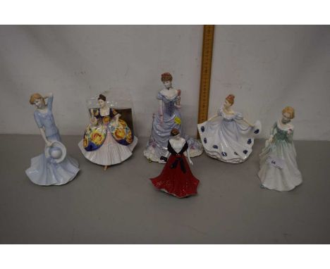 Group of six various Royal Doulton and Royal Worcester figurines
