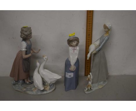 A group of three Nao figures