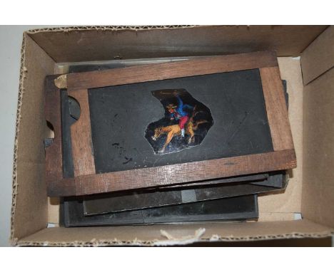 Group of glass magic lantern slides