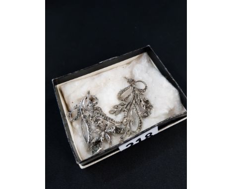 2 VINTAGE MARCASITE BROOCHES