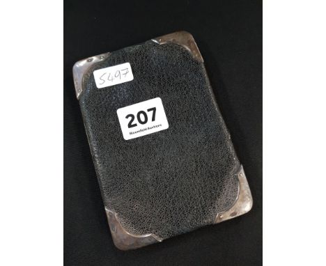 ANTIQUE LEATHER AND SILVER CIGARETTE CASE