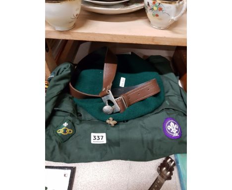 VINTAGE SCOUT SHIRT, CAP AND BELT