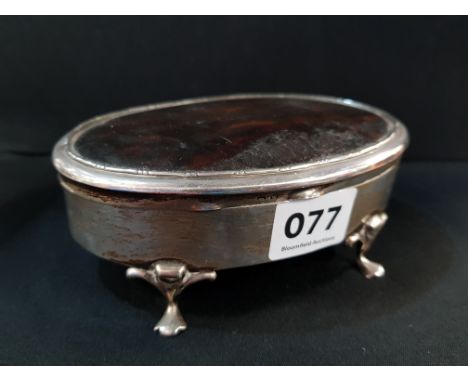 ANTIQUE SILVER AND TORTOISE SHELL TRINKET BOX