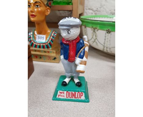 CAST IRON GOLFER WE PLAY DUNLOP