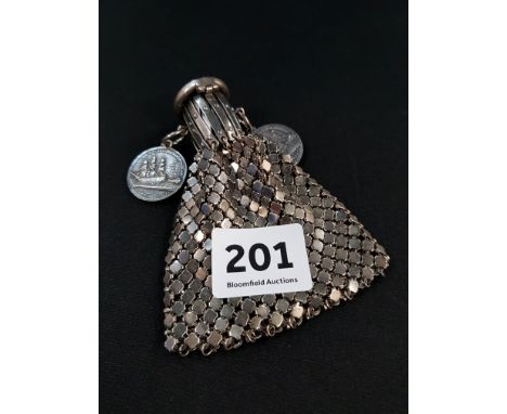 VINTAGE WHITE METAL MISERS PURSE