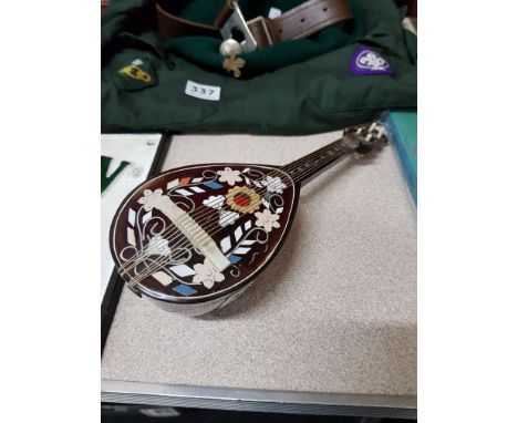 VINTAGE INLAID MINIATURE MUSICAL LUTE