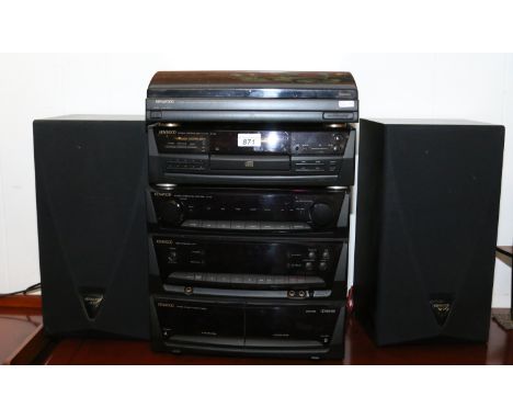 A Kenwood hifi stacking stereo with turntable RX-29, amplifier and LS-29 speakers.