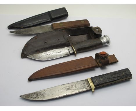 A Late XIX Century Prestman Sheffield Bowie/Hunting Style Knife, with engraved figure on blade, XIX Century Christopher Johns