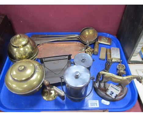 Early XX Century "Seigneur" Lighter, Super Barrage lighter, Mosda lighter, Lipton souvenir tea caddy, XIX Century copper crum