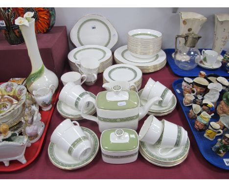 Royal Doulton 'Rondelay' Pattern dinnerware, comprising six dinner plates, nine 9" plates, twelve cereal bowls, eleven each t