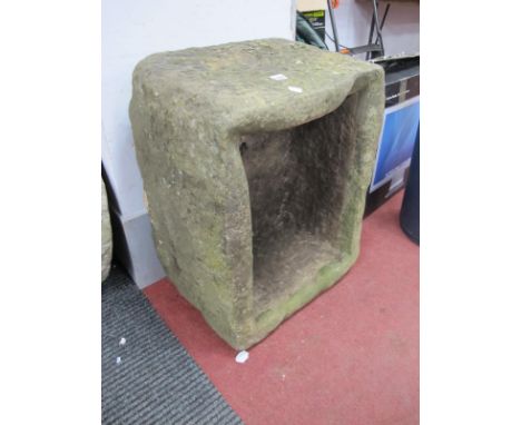 A XIX Century Stoneware Rectangular Shaped Garden Trough, 61cm wide.