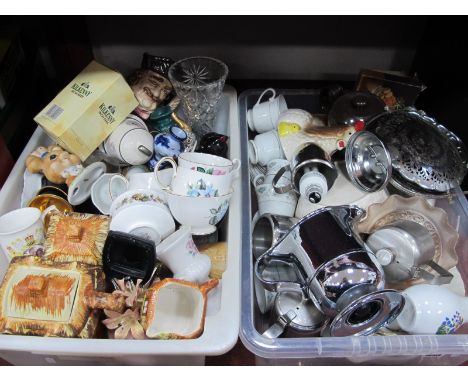 Cottage Ware, stainless steel and ceramic tea ware, etc:- Two Boxes.