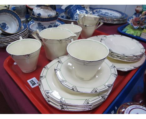 An Art Deco Alfred Meakin 'Marigold' Part Tea Service, seventeen pieces:- One Tray.