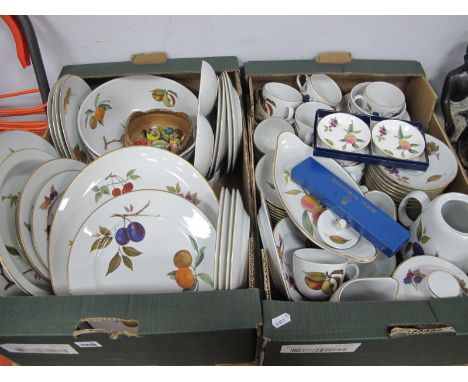 Royal Worcester 'Evesham' Pattern Dinner and Coffee Tableware, approximately eighty eight pieces, approximately (four saucers
