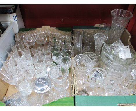 Glassware - to include Nachtmann candlesticks, table lighter, Mackintosh style box, etc:- Two Boxes.