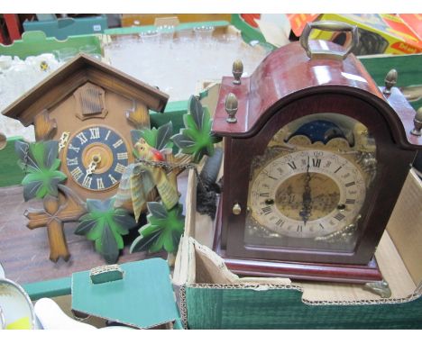 A St James Eight Day Mantle Clock cuckoo clock. (2)