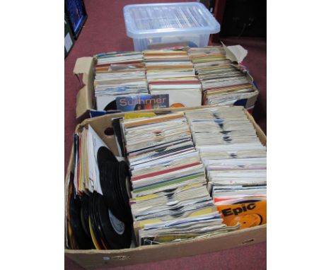 45 RPM Records, varying genres, Donna Summer, Bee Gees, Michael Jackson etc:- Three Boxes.