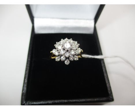 18ct Gold Diamond Ring, approx total diamond weight 1 carat, Size K