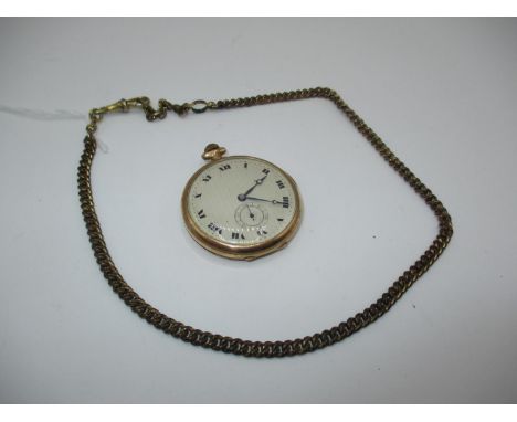 1920's Rolled Gold Pocket Watch and Albert Chain