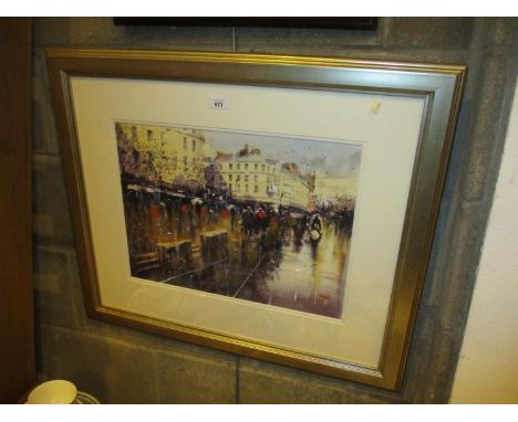 Graham Wands, (Scottish b. 1959), Watercolour, Dundee City Centre, 34x46cm