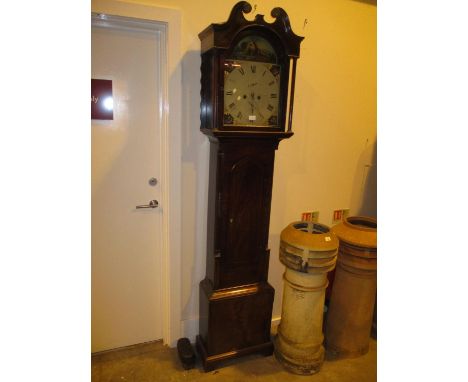 Inlaid Mahogany 8 Day Longcase Clock having a Painted Dial by Mathewson Kilconquher
