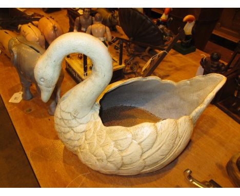 Cast Iron Swan Planter