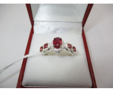Silver Ruby Ring, Size O