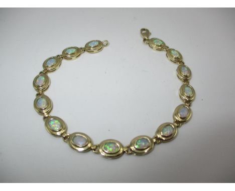 Opal Set Bracelet in Yellow Metal