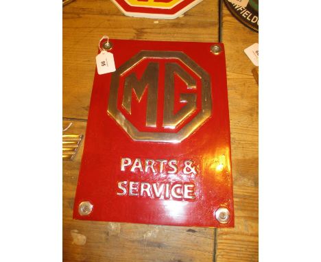 Red MG Parts and Service Sign