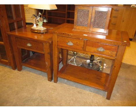 Irish Coast Rustic Wood Console and Lamp Tables