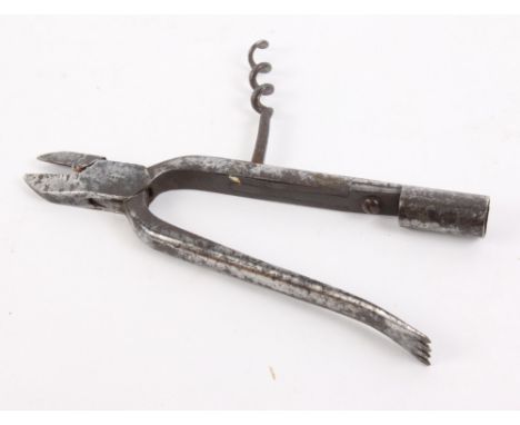 A steel champagne corkscrew/cutter stamped Thornhill