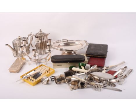 A quantity of silver plated flatware, loose and cased