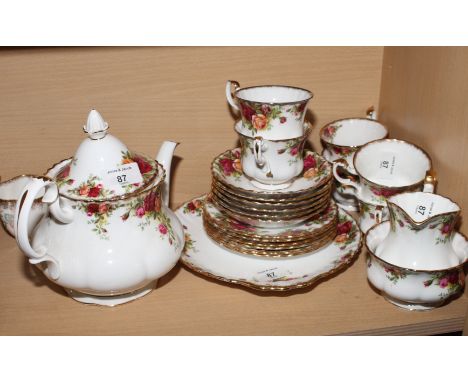 A Royal Albert "Country Roses" twenty-one piece tea service for six