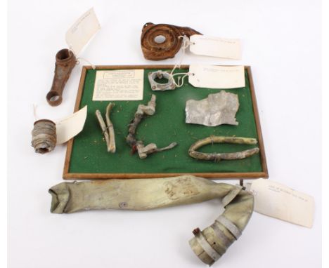A collection of metal fragments from the L3 Zeppelin, which was the first aircraft to claim civilian lives on British soil on
