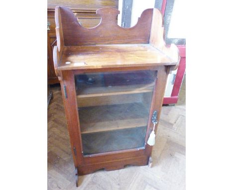 OAK GLAZED CABINET. Oak glazed three shelf cabinet 99 x 52cm