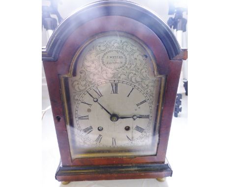 BRACKET CLOCK. Bracket clock marked J Weller