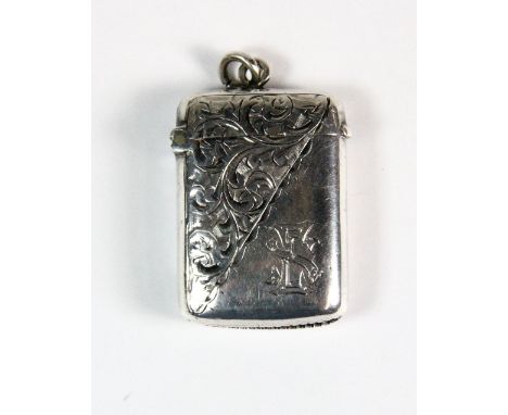 A Hallmarked silver vesta case