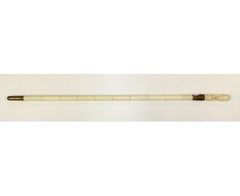 Carved bone handle and stem walking stick