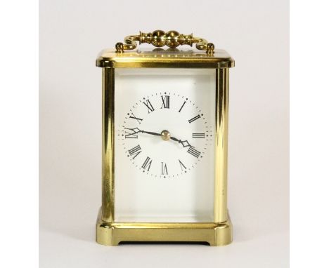 A French gilt carriage clock H.15 cm