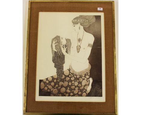 Catherine Grubb gilt framed limited edition pencil signed lithograph 'Salome'. 15/30 66x 85cm