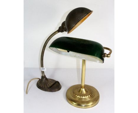 Vintage angle poise desk lamp and further brass reading lamp