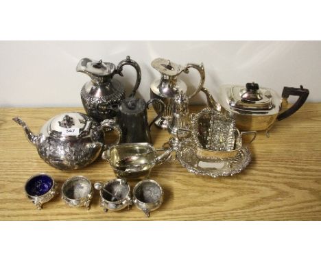 A quantity of mixed silver plate