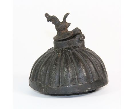Islamic interest: 18thC Persian cast iron inkwell (H:9.5cm)