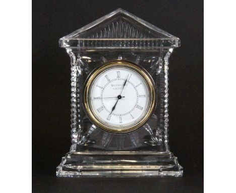 A Waterford crystal mantle clock H.16cm