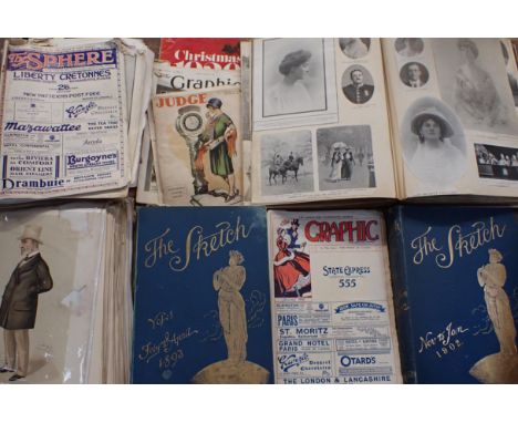 A QUANTITY OF VANITY FAIR LOOSE PRINTS two bound 'Sketch' volumes 1893 and 1902, various issues of 'The Sphere', 1920s, and o